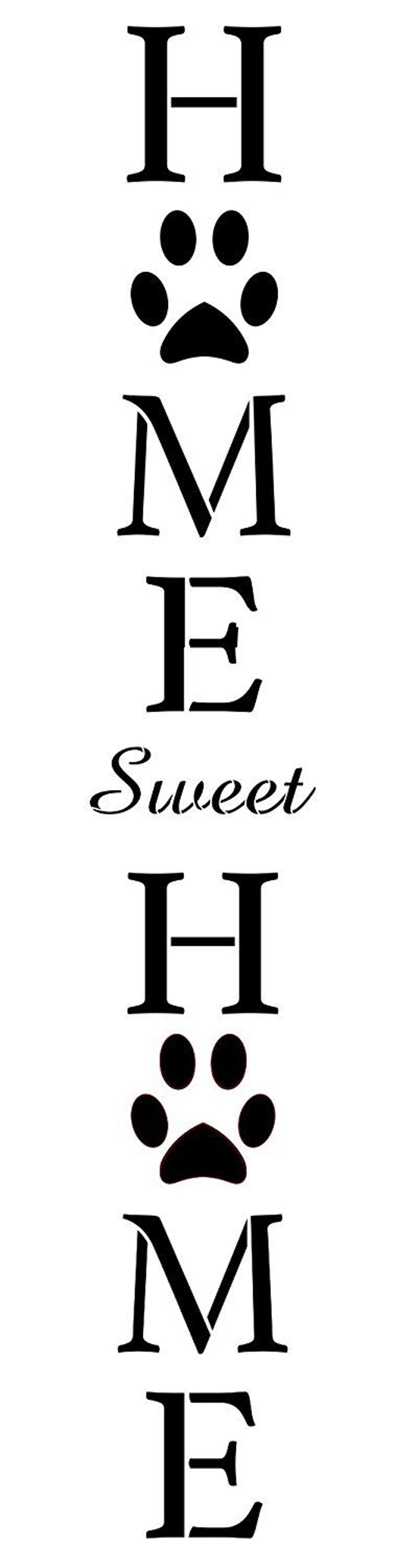 Home Sweet Home Dog Paw Prints Stencil by Studior12 Use to - Etsy