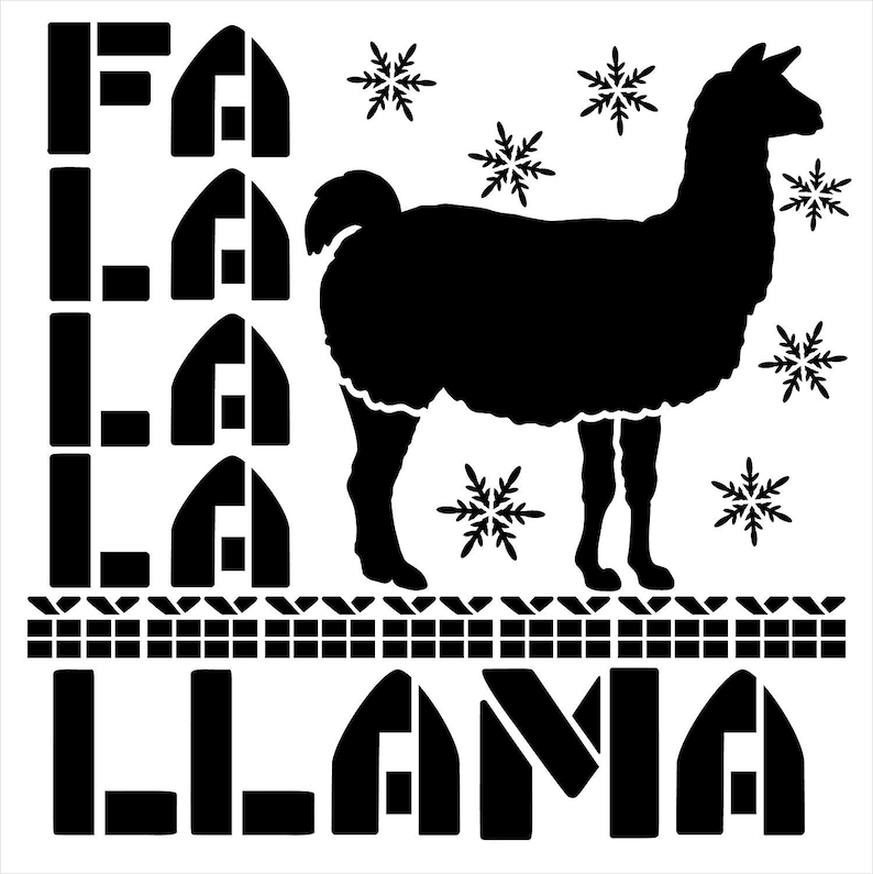 FA La Llama Stencil By Studior12 Reusable Mylar Template Etsy fa-la-llama-stencil-by-studior12-reusable-mylar-template-etsy
