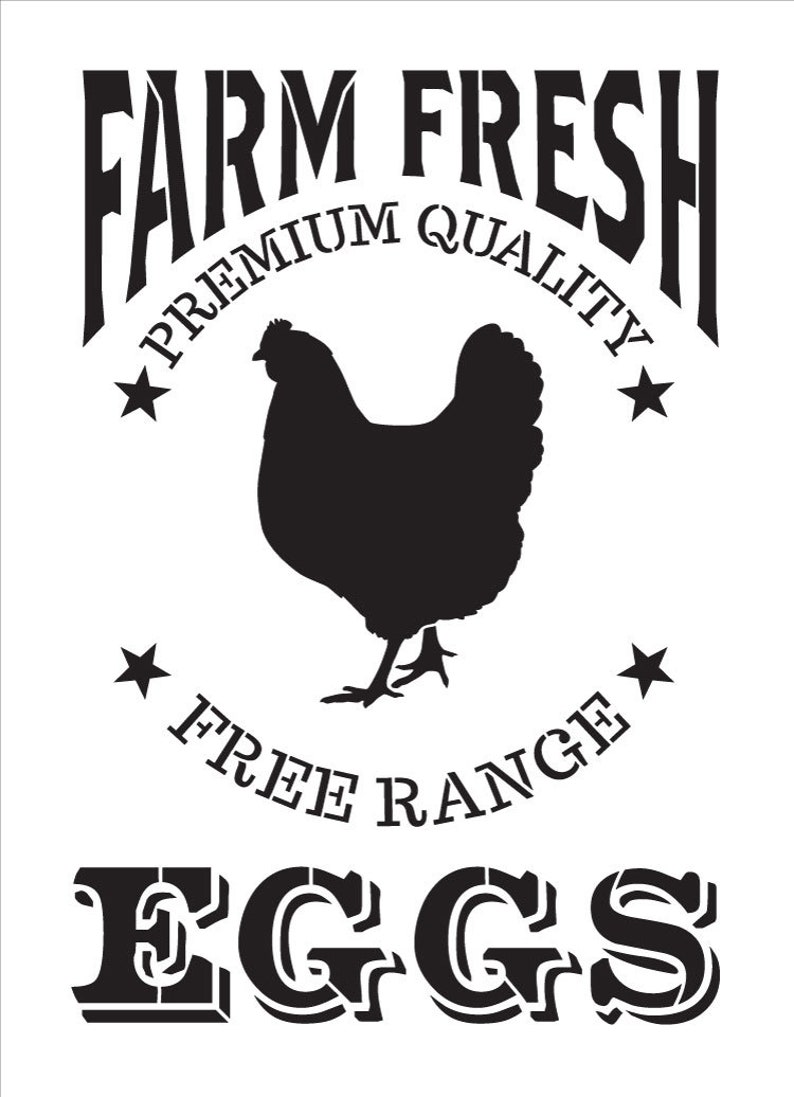 Farm Fresh Eggs Chicken Stencil by Studior12 Reusable Mylar - Etsy