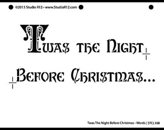 twas the night before christmas word stencil 7 5 8 x etsy christmas words that start with x