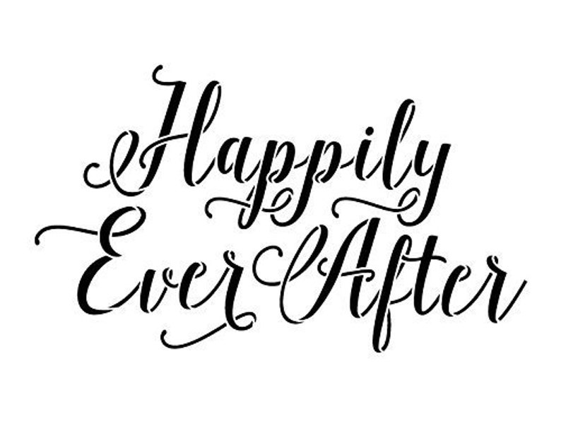 Happily Ever After Stencil by Studior12 Hand Drawn Script - Etsy