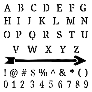 Rustic Serif Lettering Stencil by Studior12 Full Alphabet Stencils for ...
