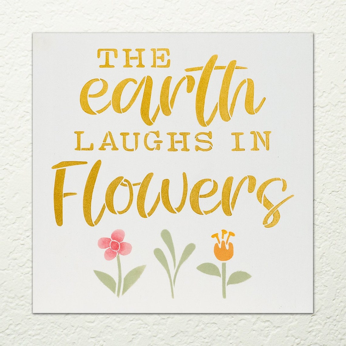 The Earth Laughs in Flowers Stencil by Studior12 Craft DIY - Etsy