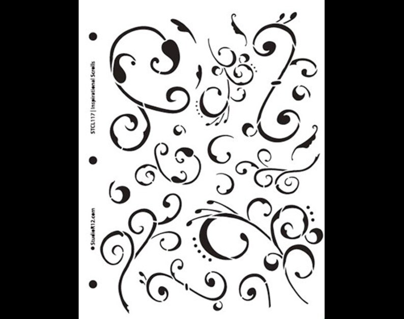 Inspirational Scrolls Stencil 8 1/2 X 11 Etsy