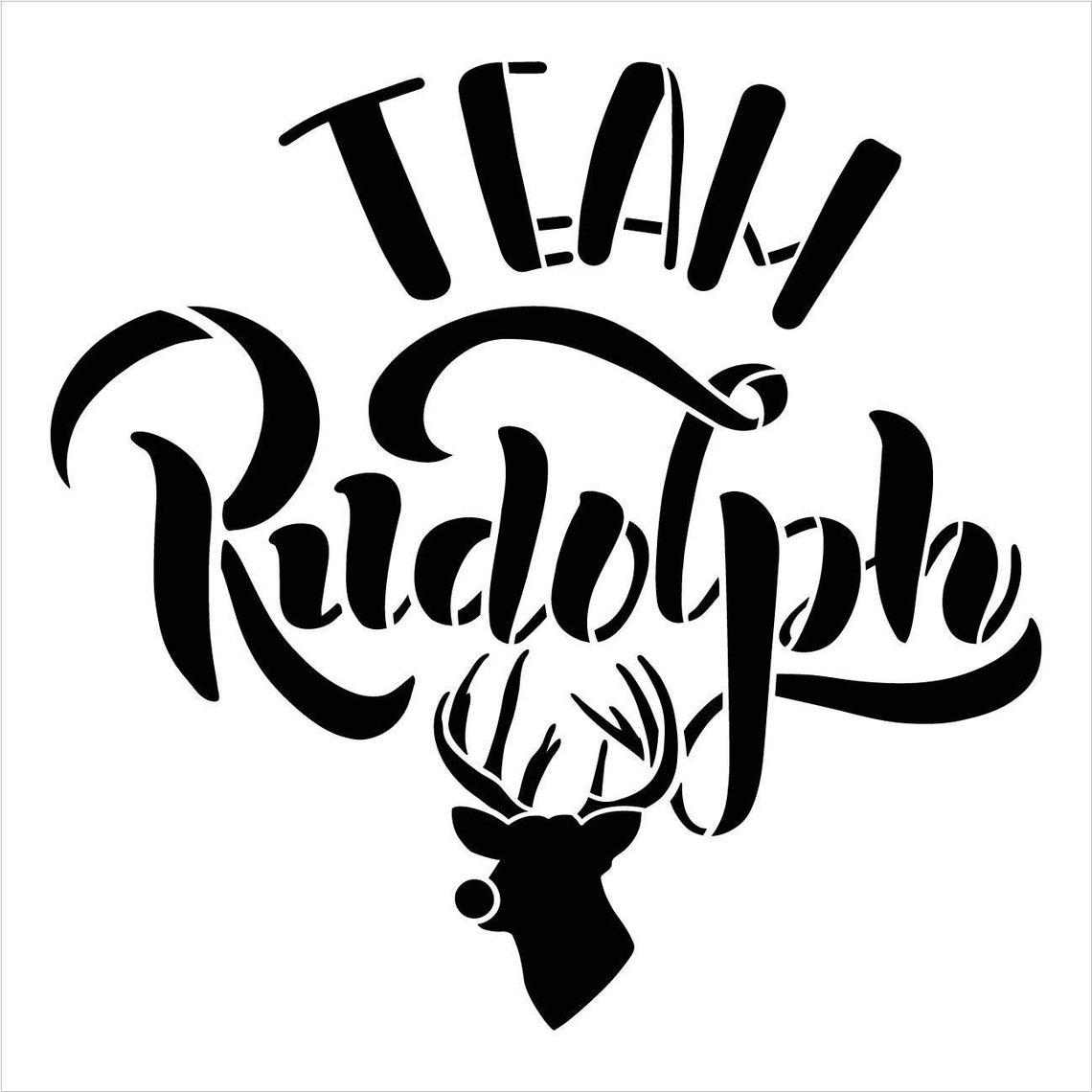 Team Rudolph Stencil With Reindeer Antlers By Studior12 DIY Etsy