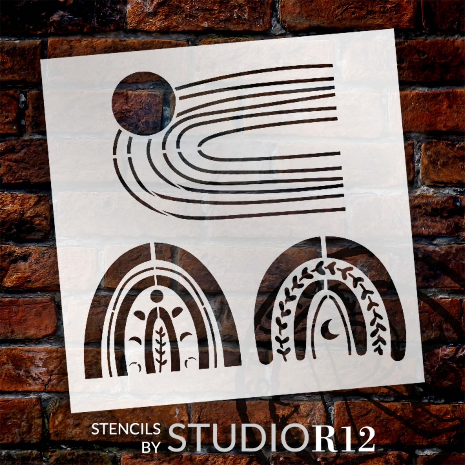 Boho Rainbow Embellishments Stencil by Studior12 Craft DIY - Etsy