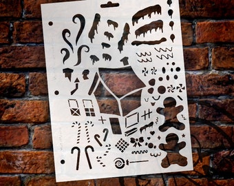 Gingerbread House Stencil- 8 1/2" X 11"-SKU:STCL131