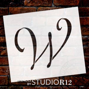 W  -Graceful Monogram Stencil  - Select Size - STCL1923 - by StudioR12