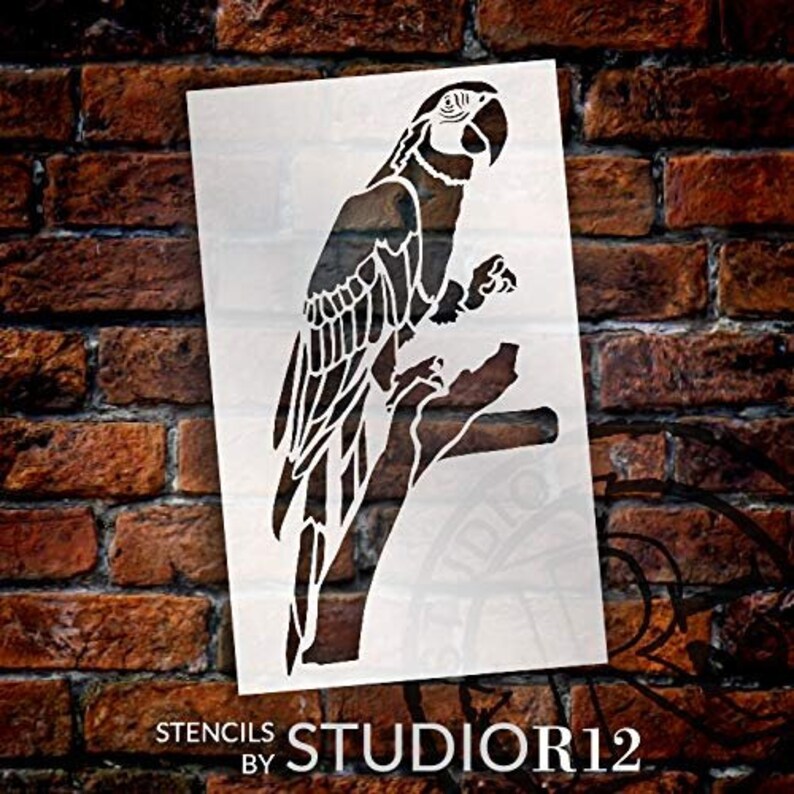 Parrot Stencil by Studior12 Zoo Animals DIY Creativity Fun - Etsy