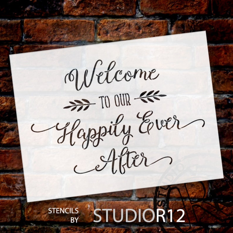 Welcome to Our Happily Ever After Word Art Stencil Select - Etsy