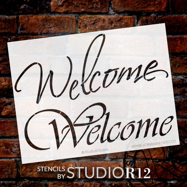 Words of Welcome Stencil - Select Size - STCL171 - by StudioR12