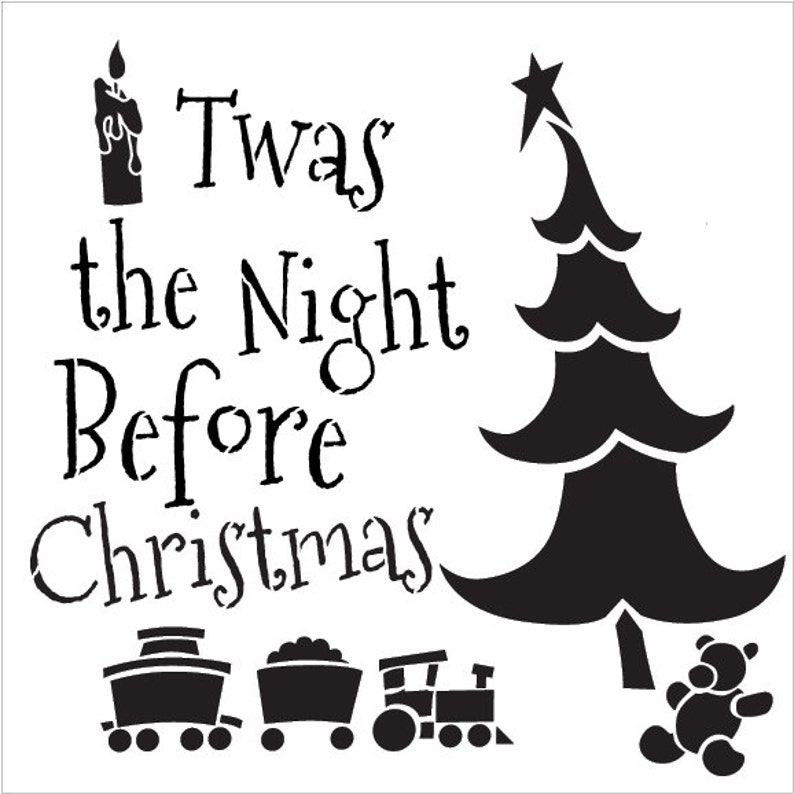 Twas the Night Before Christmas Christmas Stencil Select Etsy Twas the Night Before Christmas Christmas Stencil Select Etsy