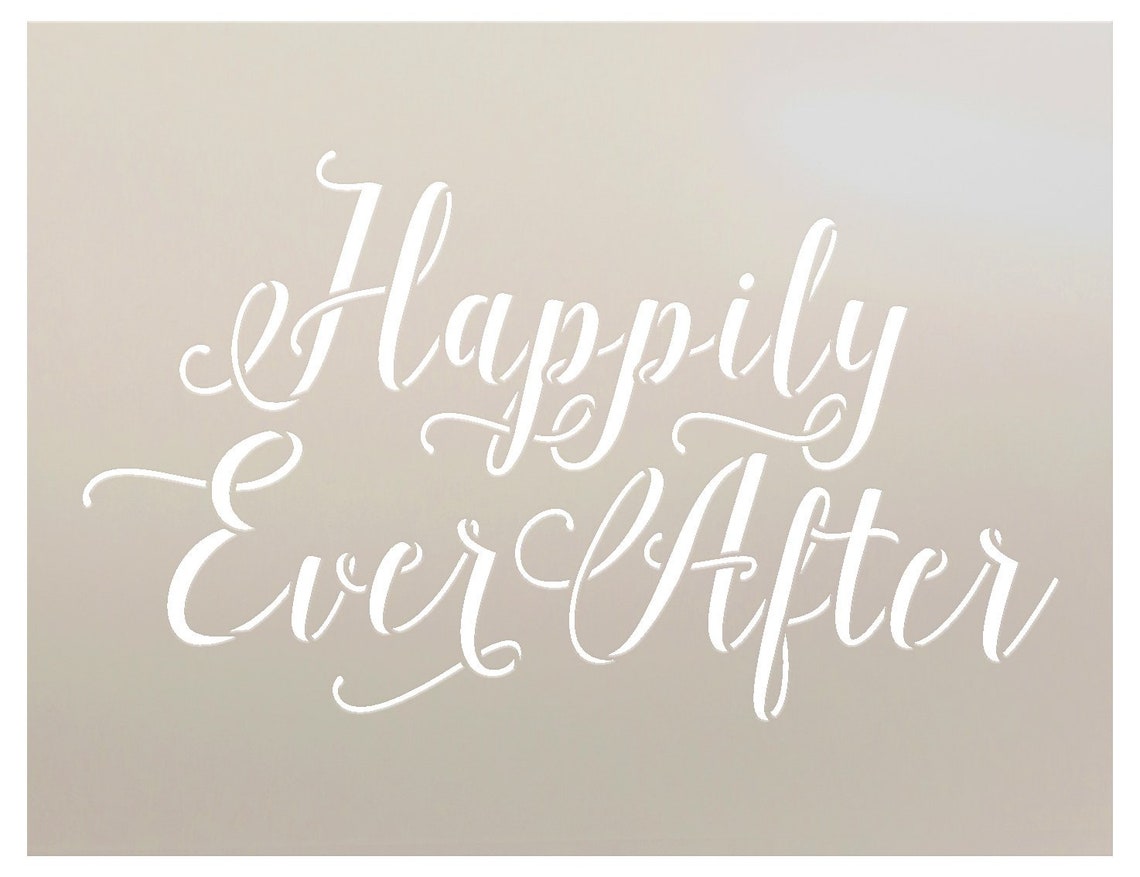 Happily Ever After Stencil by Studior12 Hand Drawn Script - Etsy