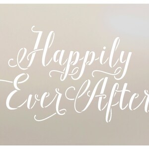 Happily Ever After Stencil by Studior12 Hand Drawn Script Word Art ...
