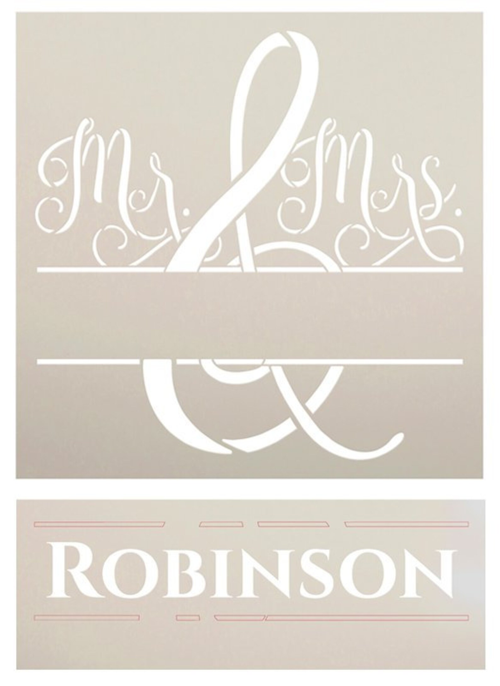 Personalized Mr &amp; Mrs Stencil by Studior12 Custom Last Name - Etsy