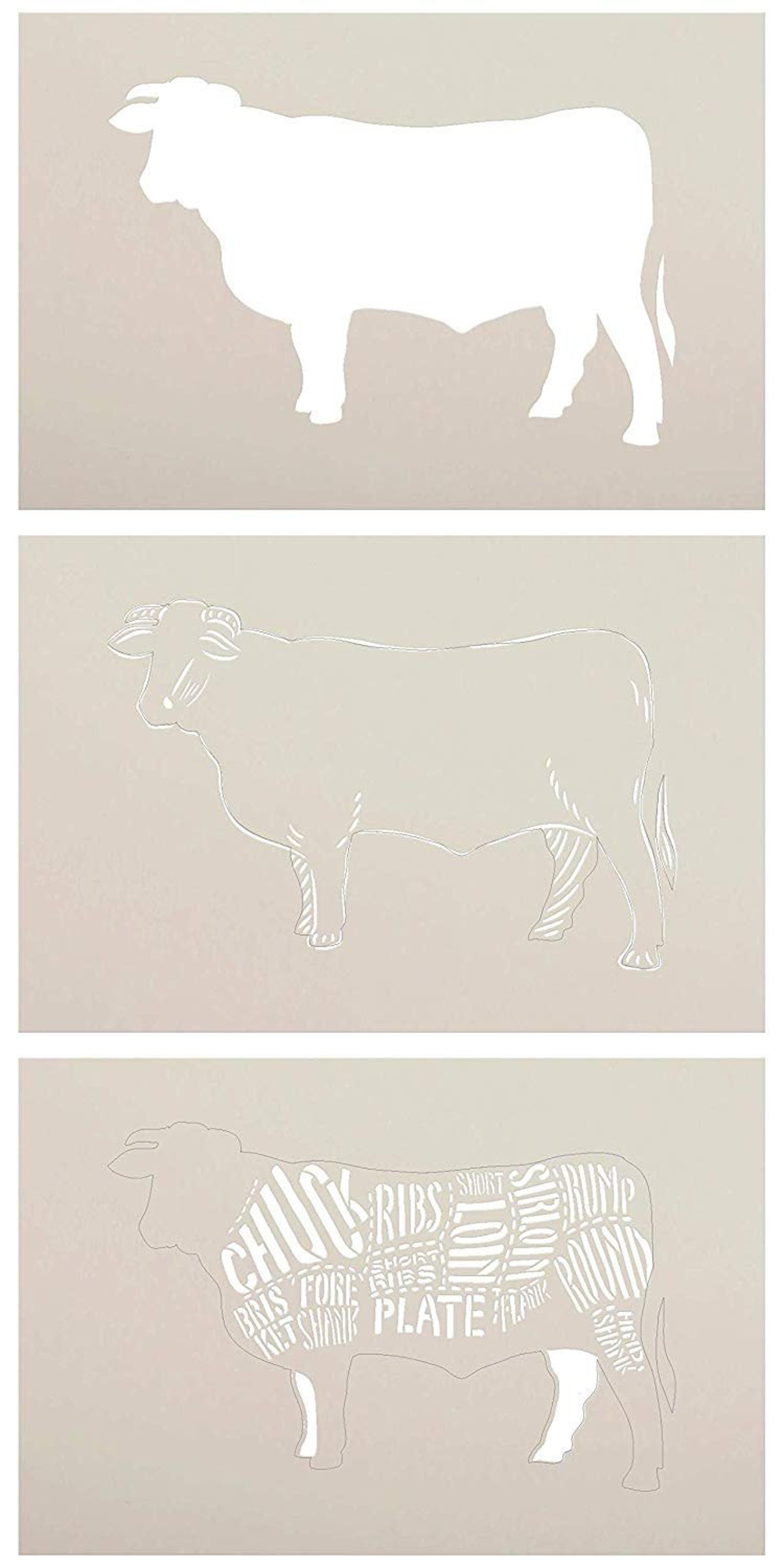 Cuts of Beef Stencil 3 Part by Studior12 Reusable Mylar - Etsy