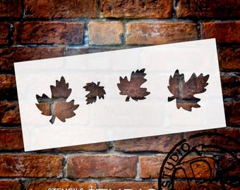 Little Fall Leaves Stencil - 9" X 4"- STCL425 - by StudioR12