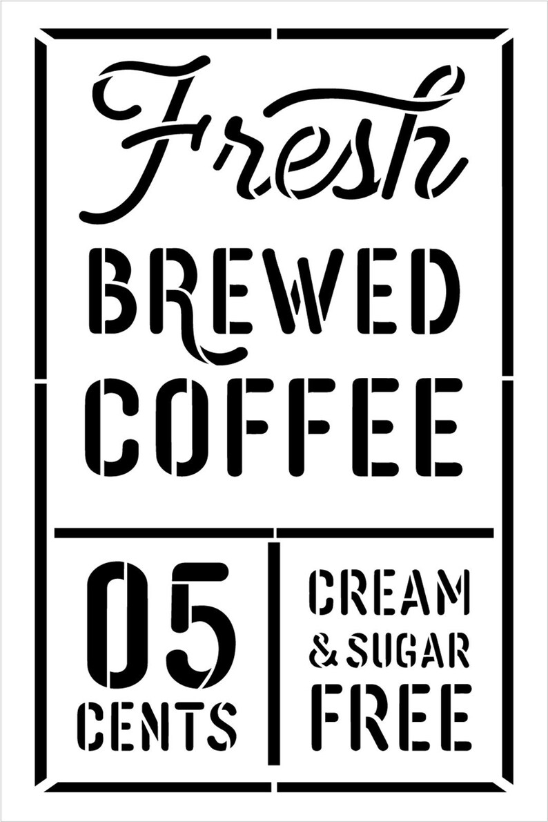 Fresh Brewed Coffee Stencil by Studior12 Craft DIY Kitchen & Etsy