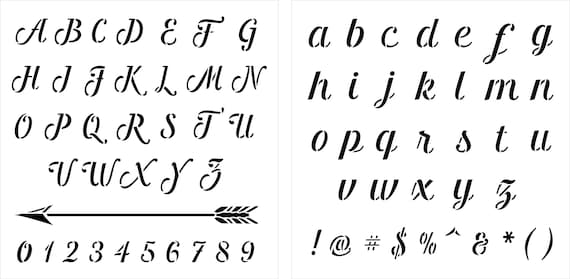 Script Stencil Cursive Text Font Stencils For Mixed Media Art Crafters  Workshop