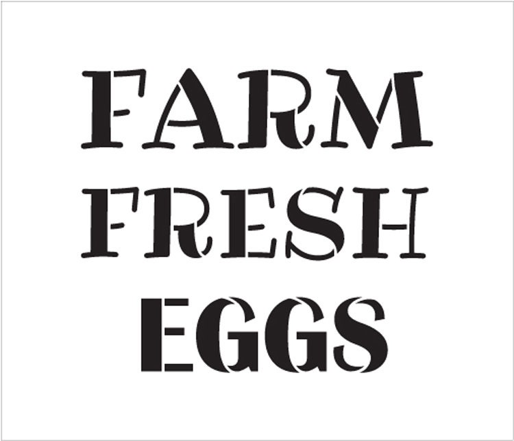 Farm Fresh Eggs Word Stencil by Studior12 Fun Country Word - Etsy