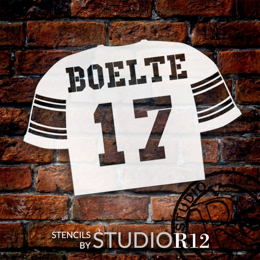Personalized Football Jersey Stencil by Studior12 Select Etsy