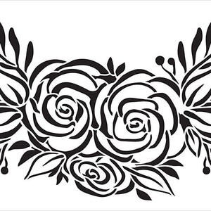 Rose Bouquet Stencil by Studior12 DIY Rustic Flower Lover - Etsy