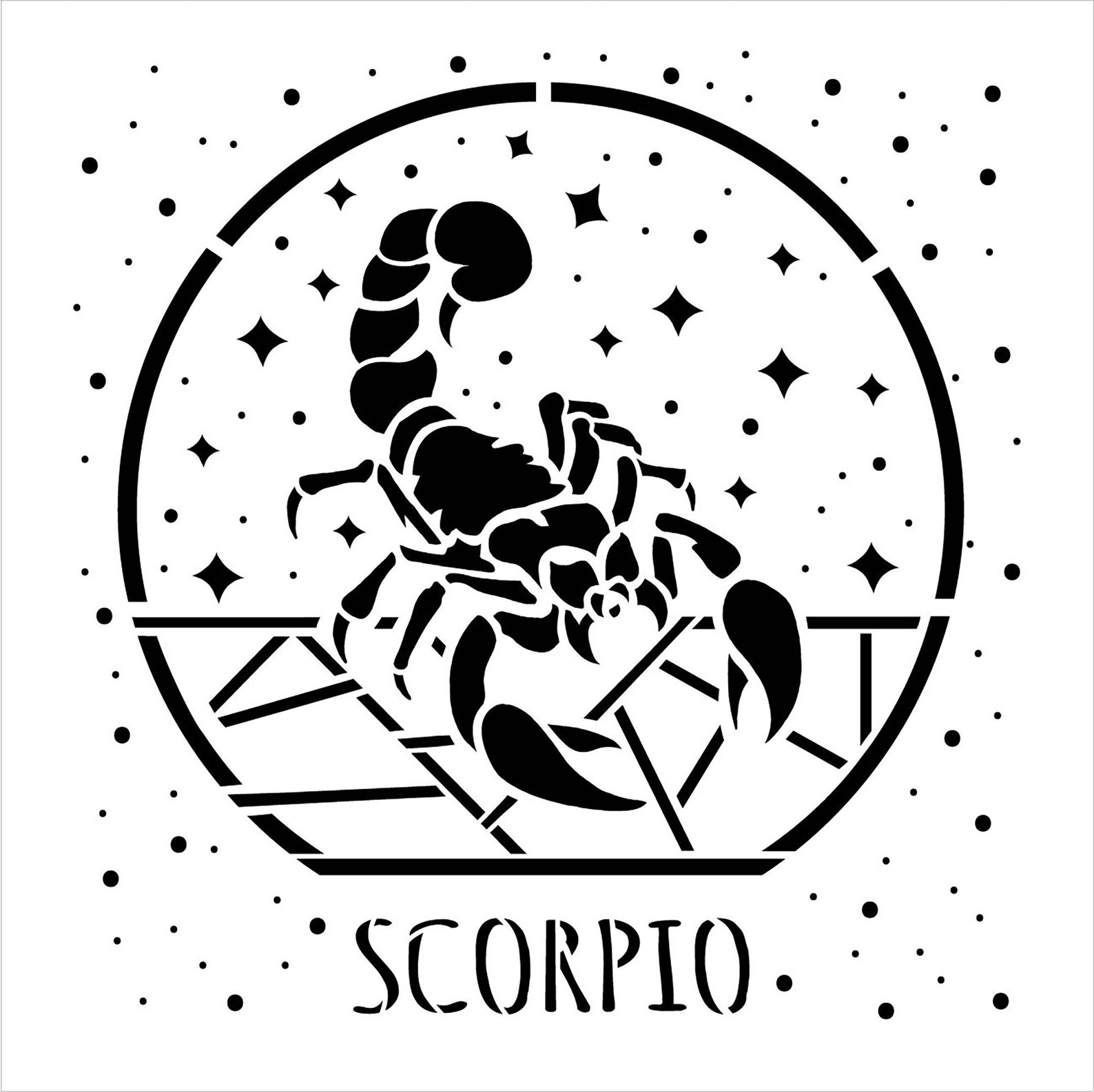 Scorpio Zodiac Stencil by Studior12 DIY Star Sign Celestial - Etsy