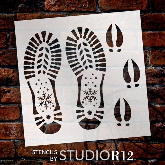 Santa Boots and reindeer Hoof Print DIY to Go Kit l 9x9 Stencil Only –  BoardRoom46