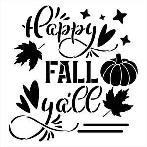 Happy Fall Yall Stencil by Studior12 DIY Autumn Farmhouse - Etsy