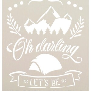 Let's Be Adventurers Stencil With Tent by Studior12 DIY Camp Home Decor ...