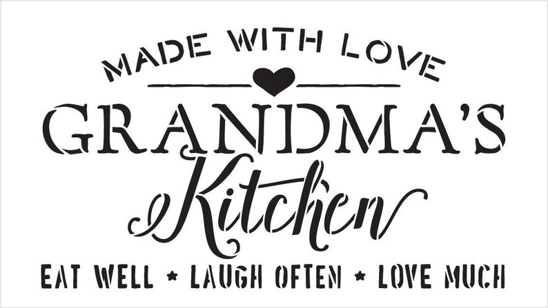 made with love grandmas kitchen stencil by studior12 etsy