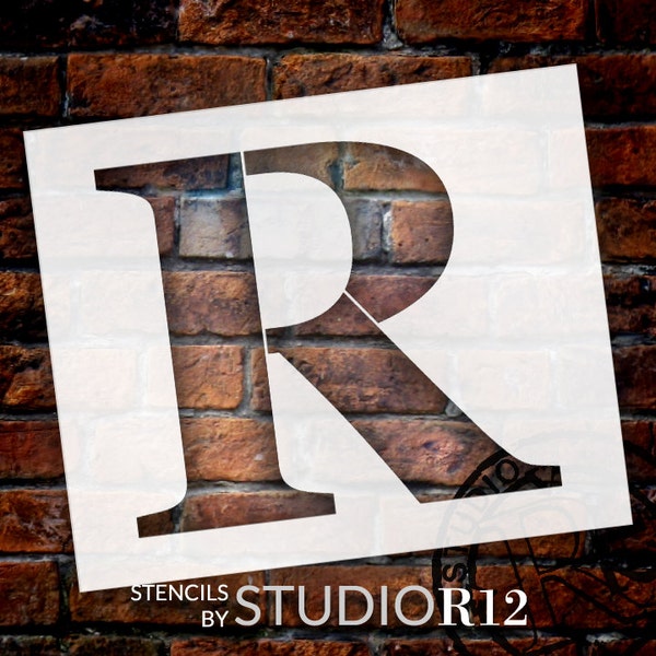 R -Monogram Letter Stencil - Select Size - STCL1731 - by StudioR12