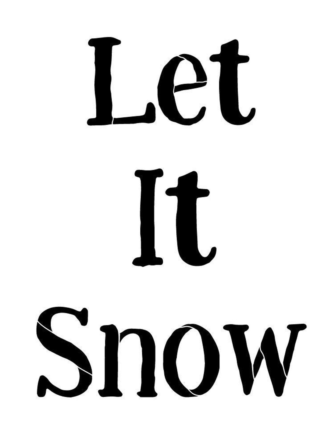 Let It Snow Stencil by Studior12 Reusable Mylar Template - Etsy