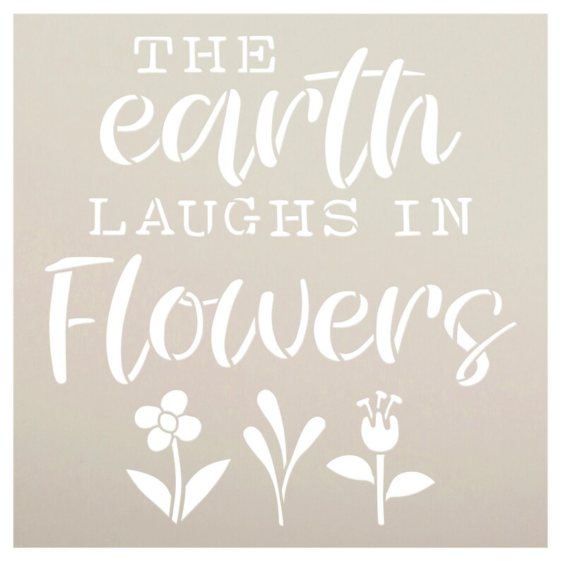 The Earth Laughs in Flowers Stencil by Studior12 Craft DIY - Etsy