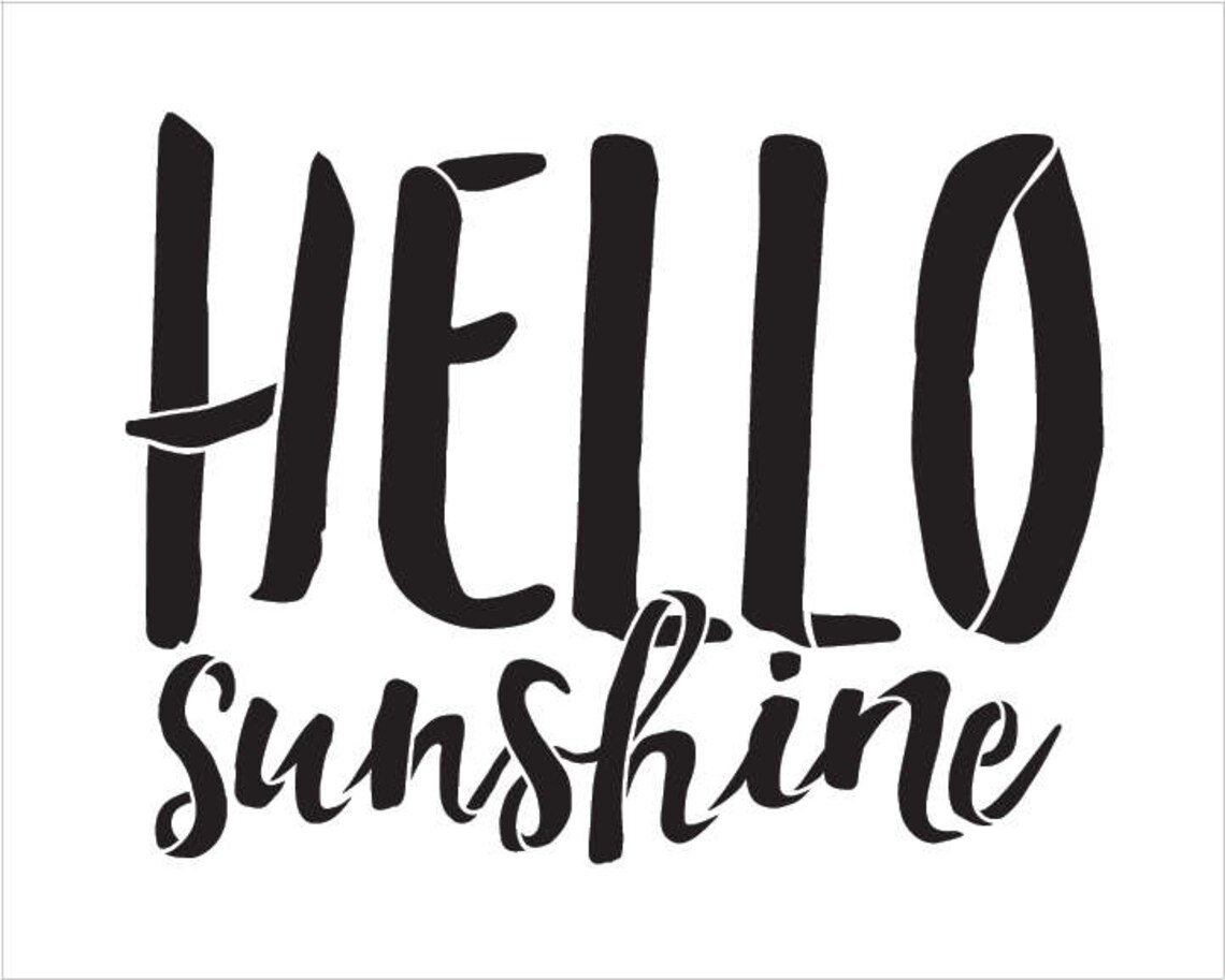 Hello Sunshine Hand Brushed Script Word Stencil Select - Etsy