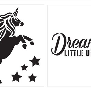 Dream Big Little Unicorn Stencil 2 Part by Studior12 Reusable Mylar ...