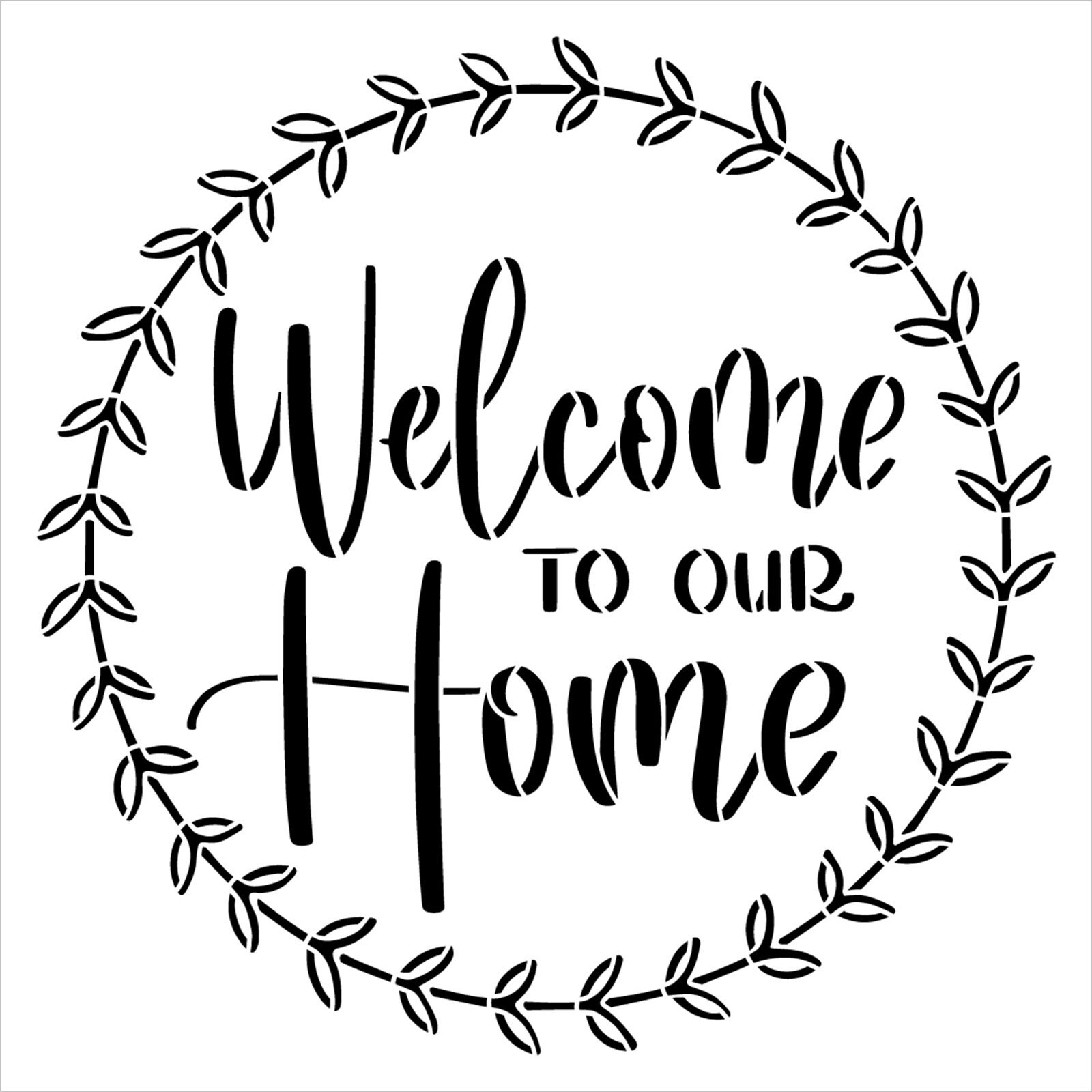 Welcome to Our Home With Wreath Stencil by Studior12 Craft - Etsy