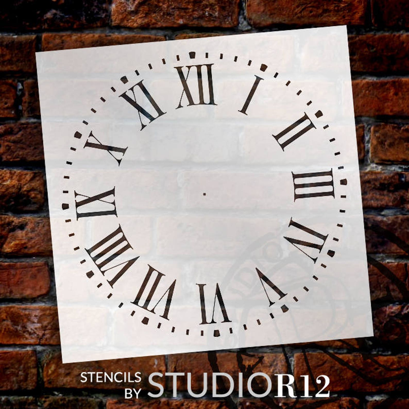 Roman Numeral Clock Stencil by StudioR12 For DIY Painting Etsy