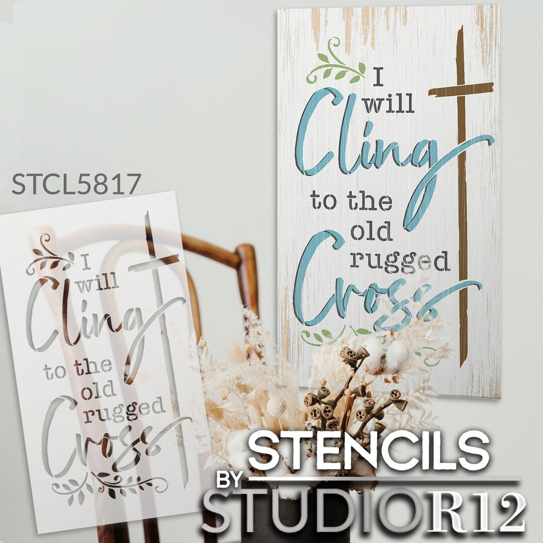 Rustic Serif Lettering Stencil by StudioR12 Full Alphabet Stencils for Journaling & Crafting Reusable Template Select Size 12 x 12 inch Sheet