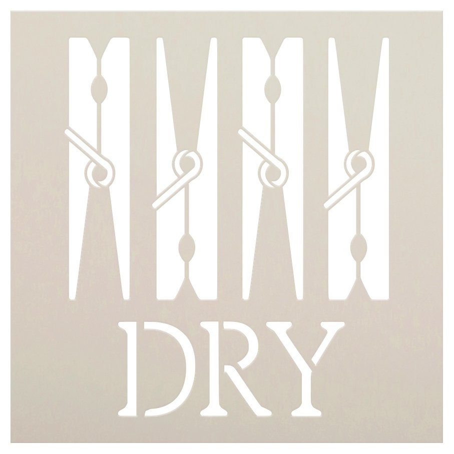 Dry Laundry Room Stencil by StudioR12 DIY Clothes Pin Home Etsy