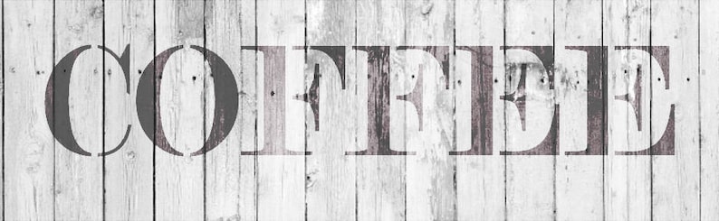 Coffee Skinny Serif Word Stencil Select Size STCL2062 | Etsy