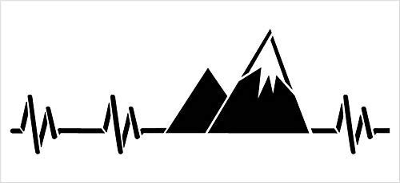 Mountain Heartbeat Stencil by Studior12 DIY Indoor or - Etsy