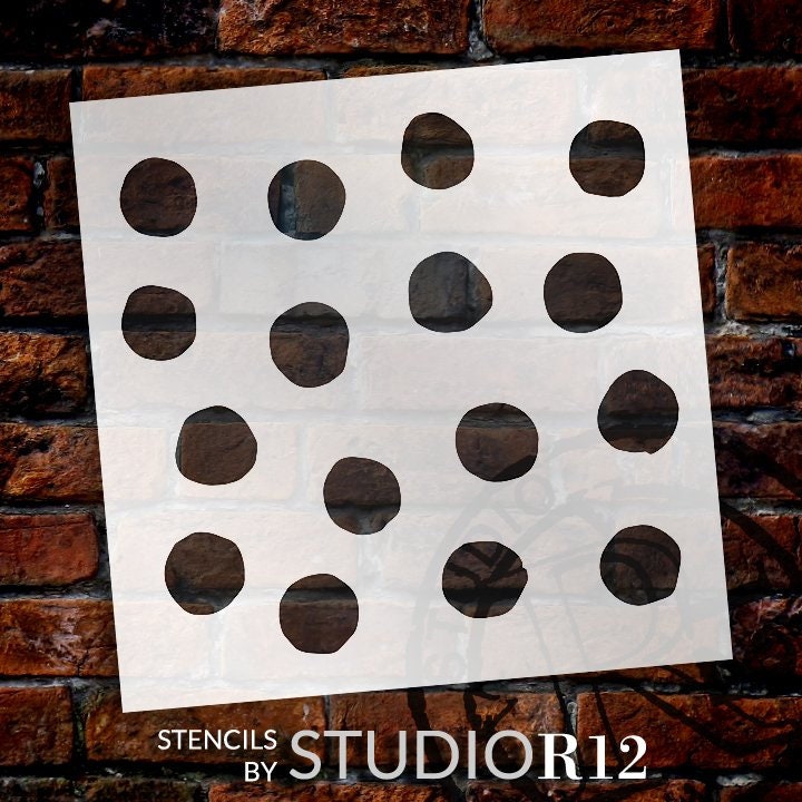 Hand Drawn Polka Dot Background Stencil by StudioR12 Simple | Etsy