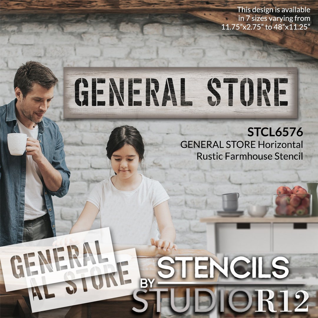 General Store Word Art Stencil by Studior12 Select Size USA Made Craft ...
