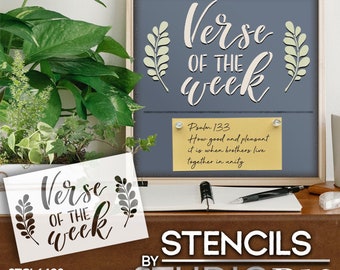 Verse of The Week Stencil by StudioR12 - Select Size - USA Made - Craft DIY Religious Faith Home Decor | Paint Church Word Art Wood Sign