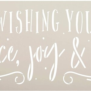 Wishing Peace Joy &amp; Love Stencil by Studior12 DIY Christmas - Etsy