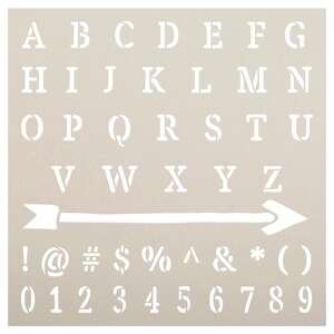 Rustic Serif Lettering Stencil by Studior12 Full Alphabet Stencils for ...