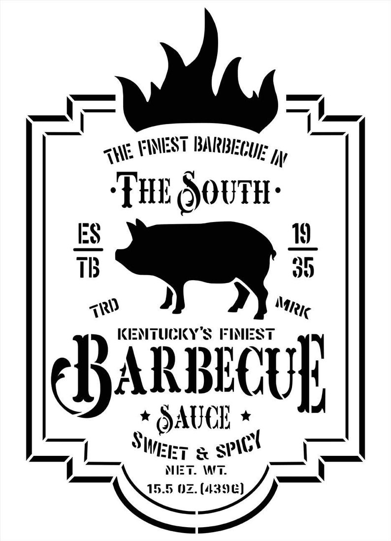 Kentucky Barbecue Sauce Stencil by Studior12 DIY Southern - Etsy