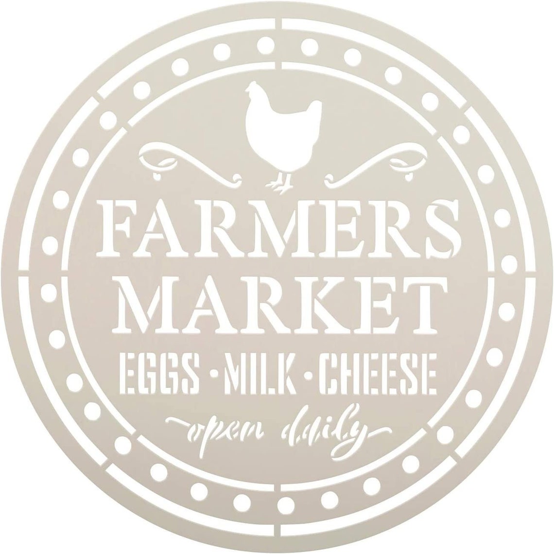 Farmers Market Stencil by Studior12 Eggs Milk Cheese Open | Etsy