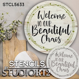 Welcome Stencil- Create Welcome Signs - Reusable STENCILS- Dancfont 8 Sizes  - Create Door Signs!